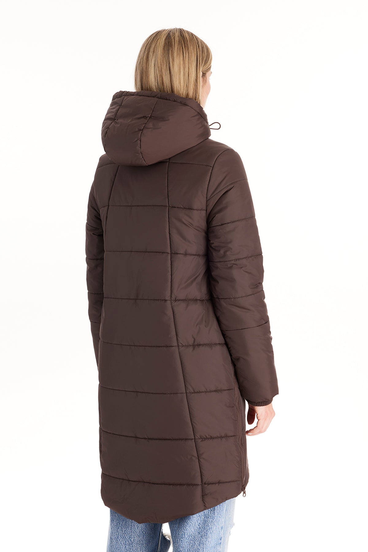 Modern Eternity 3 in 1 Fur Trimmed Hood Mid Thigh Maternity Coat X