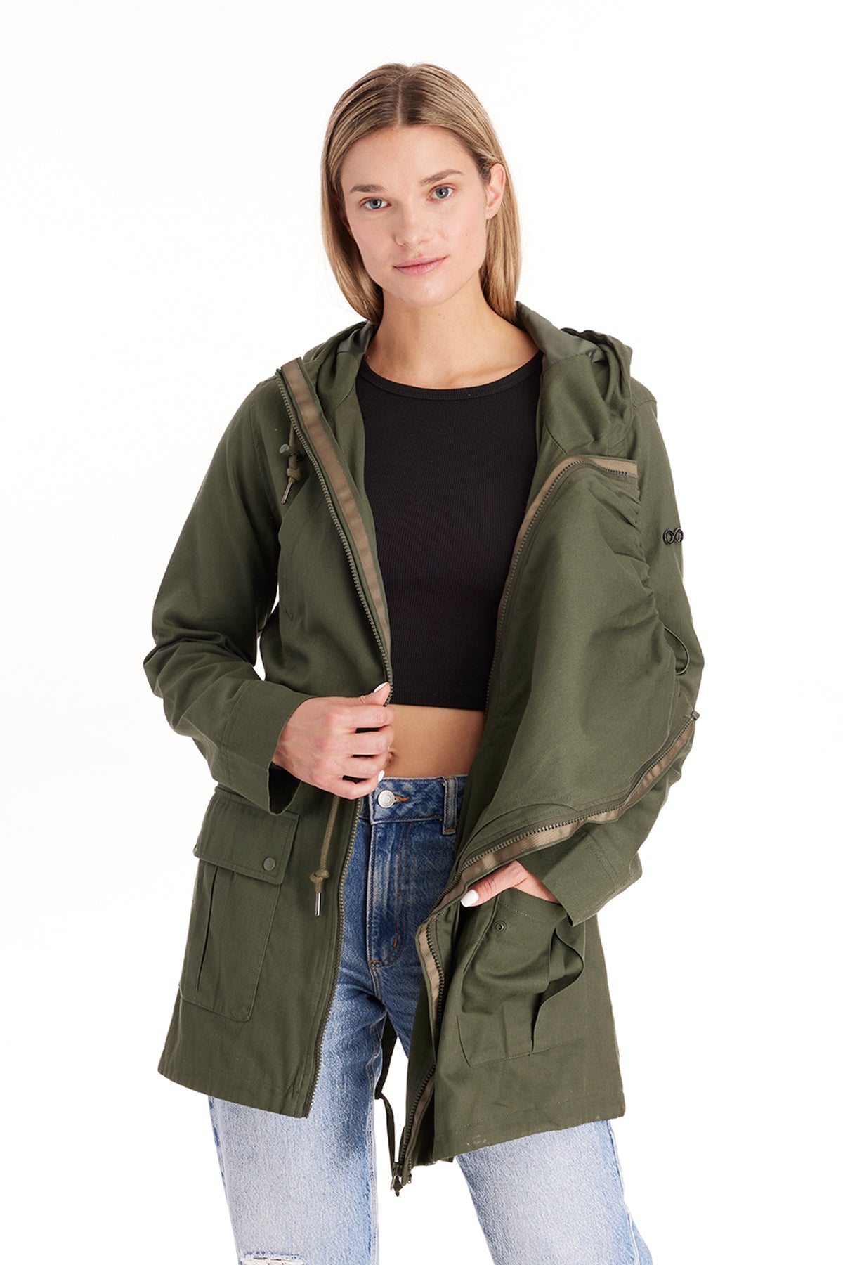 Maternity Jacket Lara 3 in 1 Military Style Cotton – Moderneternity