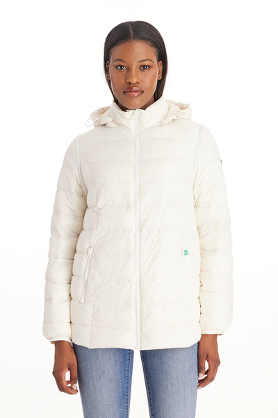 lightweight down maternity jacket with 3in1 removable maternity panel and removable sleeves